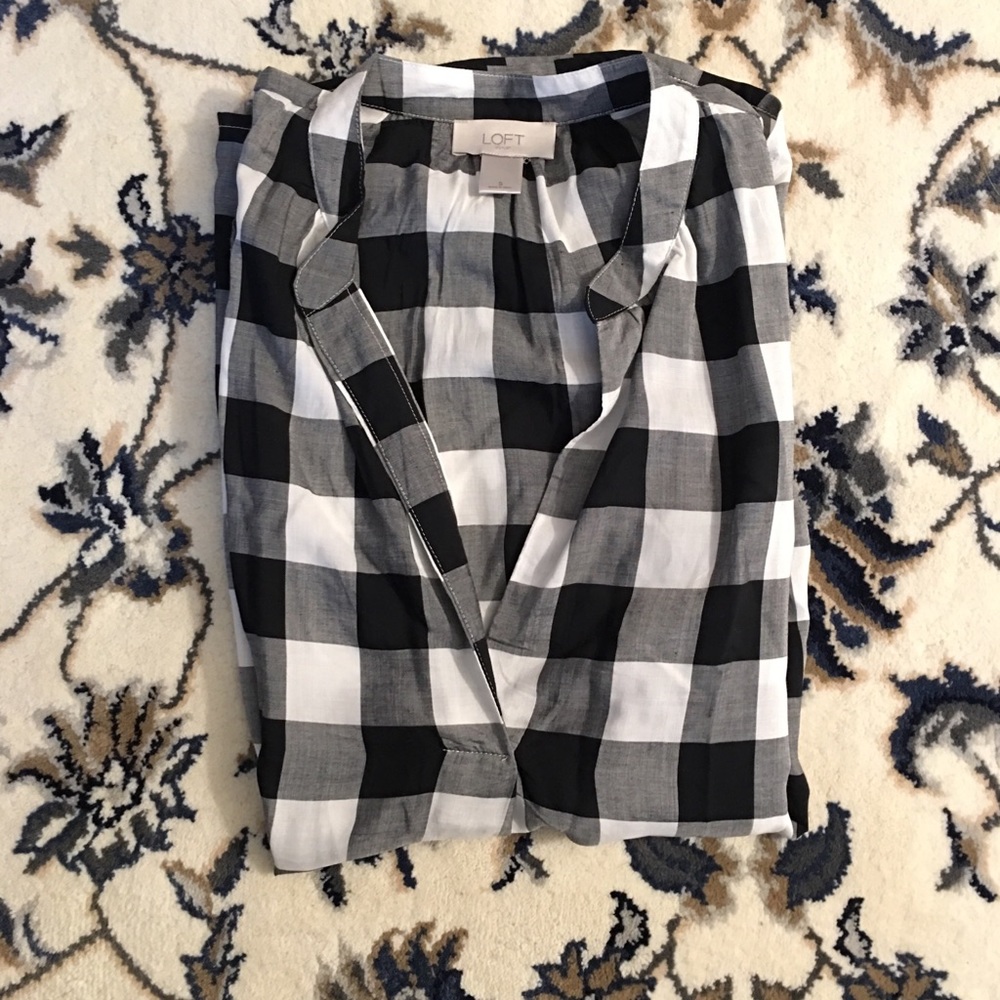 Loft Outlet Checkered Blouse
